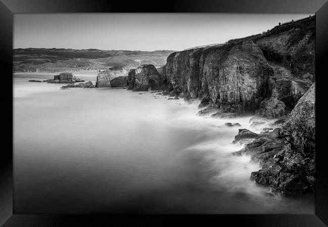 Rugged coastline, Perranporth, north Cornwall Framed Print by Mick Blakey