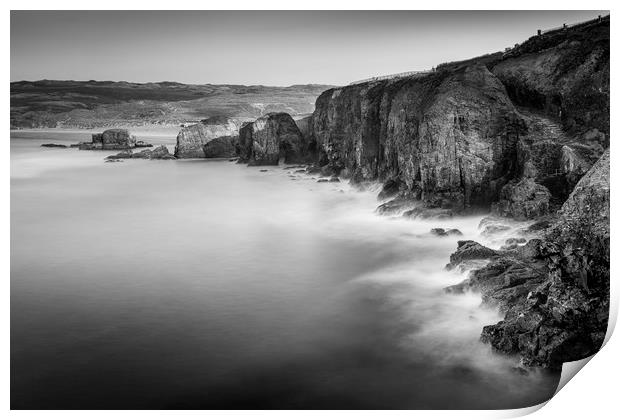 Rugged coastline, Perranporth, north Cornwall Print by Mick Blakey