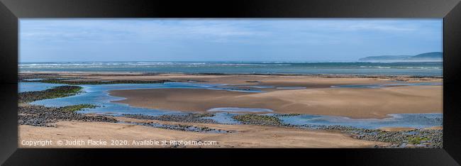 Wide panorama of Northam Burrows. Framed Print by Judith Flacke