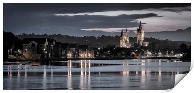 Dusk, Truro Cathedral, Cornwall Print by Mick Blakey