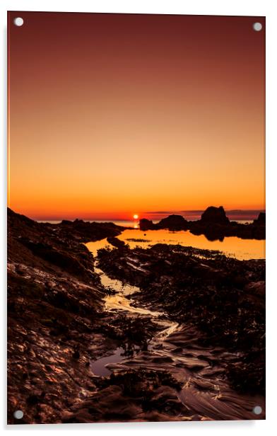 Widemouth Sunset, Cornwall, UK Acrylic by Maggie McCall