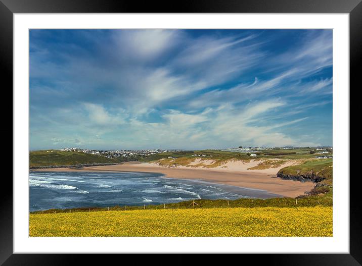Crantock Beach View, Cornwall Framed Mounted Print by Mick Blakey
