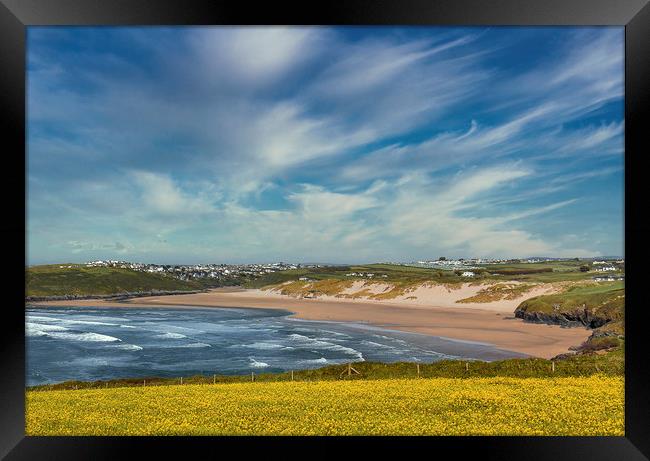 Crantock Beach View, Cornwall Framed Print by Mick Blakey