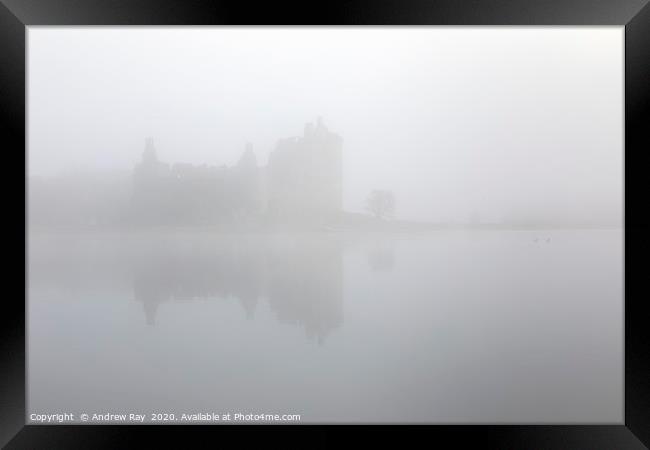Fog at Kilchurn Castle Framed Print by Andrew Ray