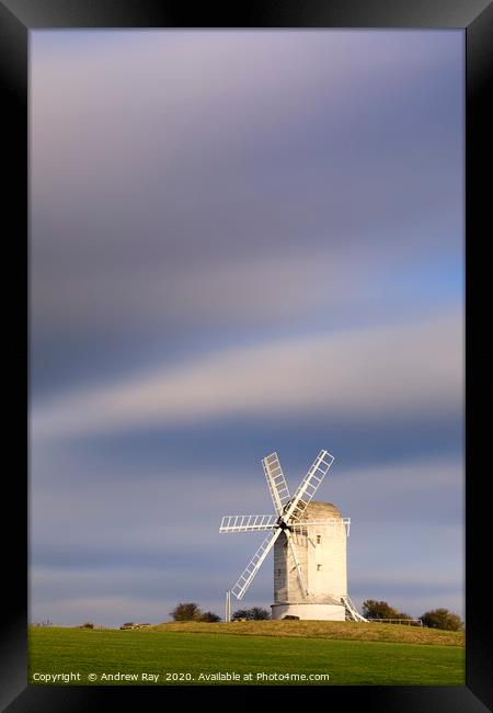 Clouds over Ashcombe Windmill Framed Print by Andrew Ray