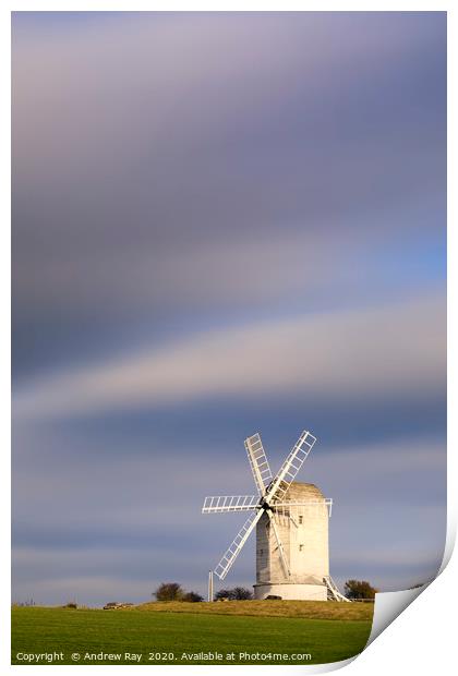 Clouds over Ashcombe Windmill Print by Andrew Ray