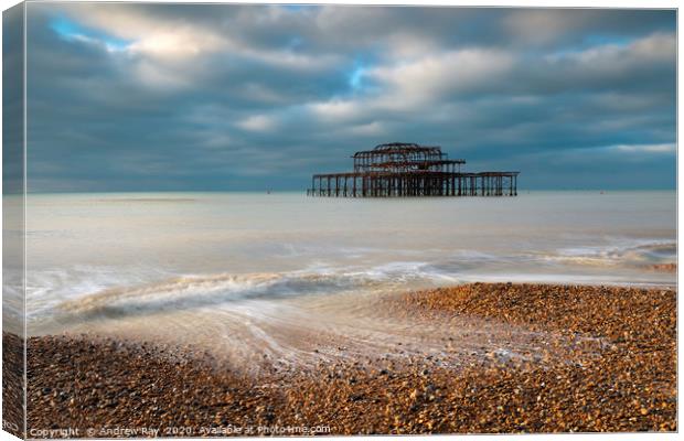 Morning light at Brighton Canvas Print by Andrew Ray
