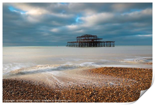 Morning light at Brighton Print by Andrew Ray