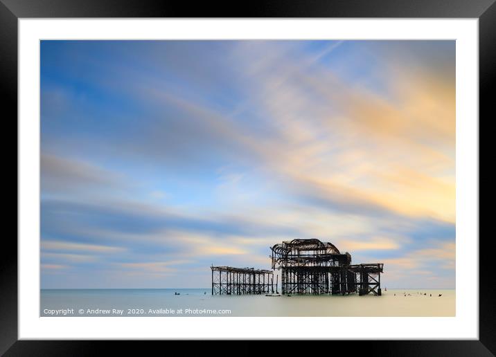 West Pier (Brighton) Framed Mounted Print by Andrew Ray