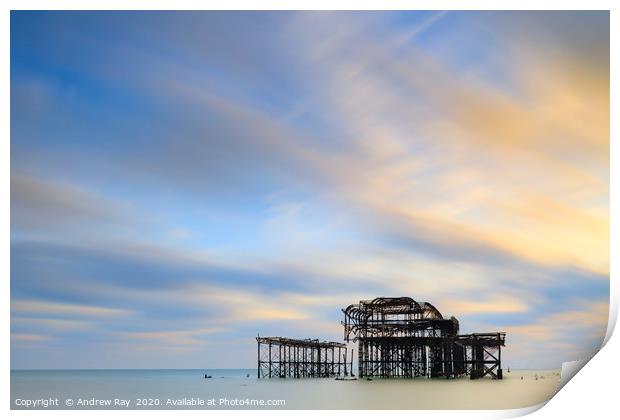 West Pier (Brighton) Print by Andrew Ray