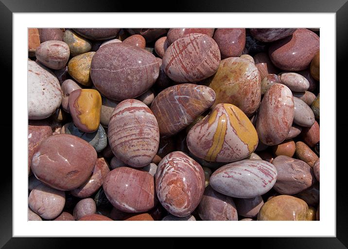 Pebbles on Budleigh Beach Framed Mounted Print by Pete Hemington