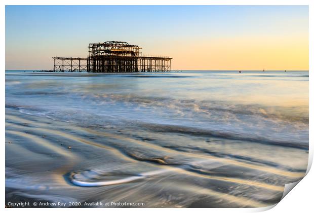 Remains of the West Pier (Brighton) Print by Andrew Ray