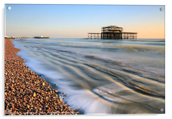 Brighton Beach shoreline Acrylic by Andrew Ray