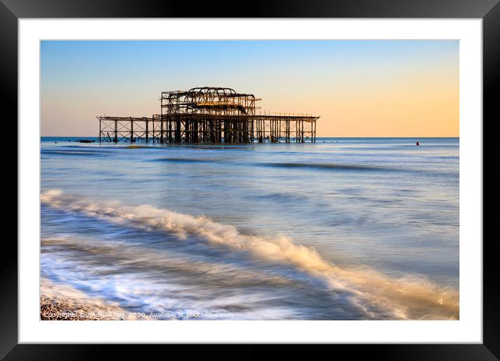 Late afternoon (Brighton West Pier) Framed Mounted Print by Andrew Ray