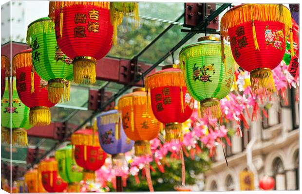 Chinese Lanterns Singapore Canvas Print by Stephen Mole