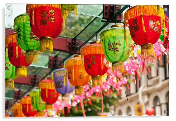 Chinese Lanterns Singapore Acrylic by Stephen Mole