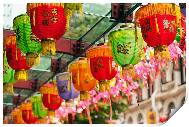 Chinese Lanterns Singapore Print by Stephen Mole