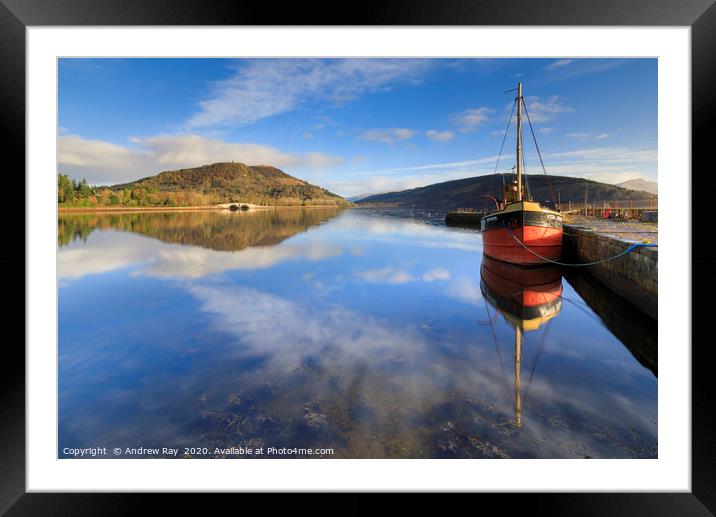 Inveraray Harbour reflections Framed Mounted Print by Andrew Ray