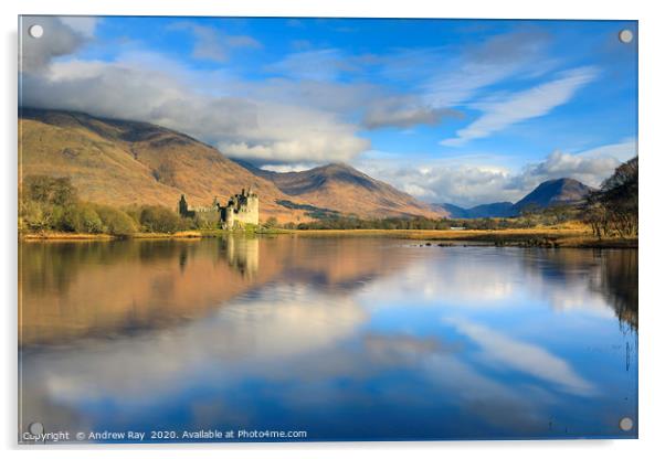 Clouds reflections (Kilchurn Castle) Acrylic by Andrew Ray