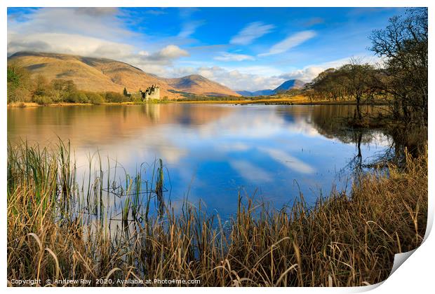 Morning reflections (Loch Awe) Print by Andrew Ray