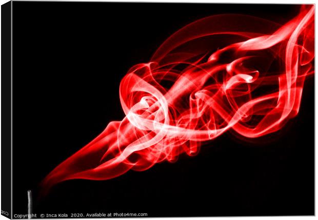  Nude in a Smoke Trail - red Canvas Print by Inca Kala