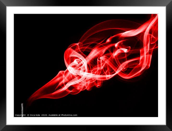  Nude in a Smoke Trail - red Framed Mounted Print by Inca Kala