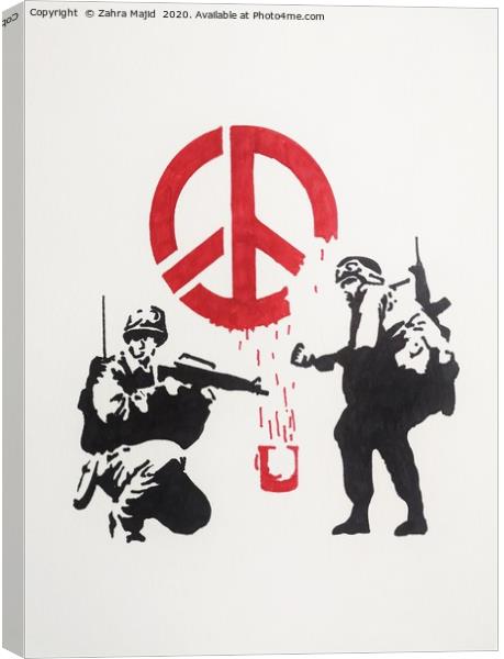 Say NO to War Canvas Print by Zahra Majid
