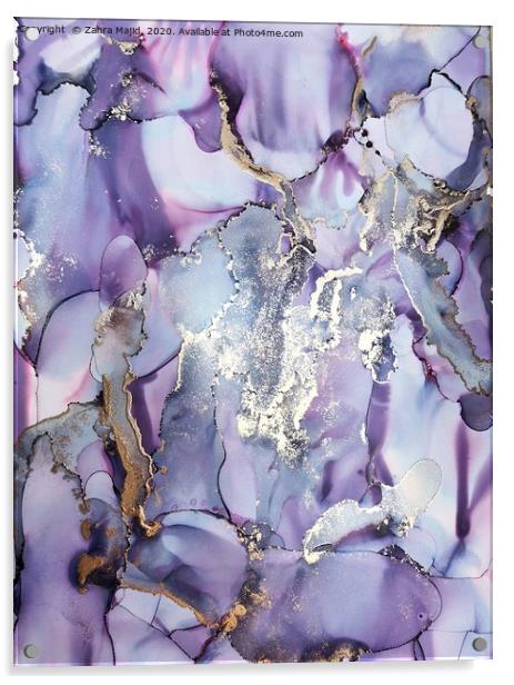 Lilac Fluid Madness Acrylic by Zahra Majid