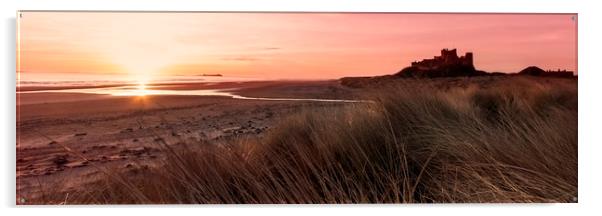 Bamburgh Panorama Acrylic by Northeast Images