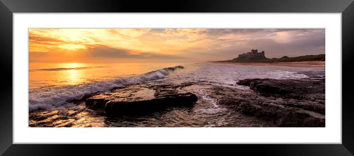Bamburgh Panorama Framed Mounted Print by Northeast Images