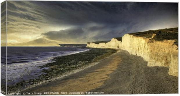 BIRLING GAP - SEVEN SISTERS' VIEW Canvas Print by Tony Sharp LRPS CPAGB