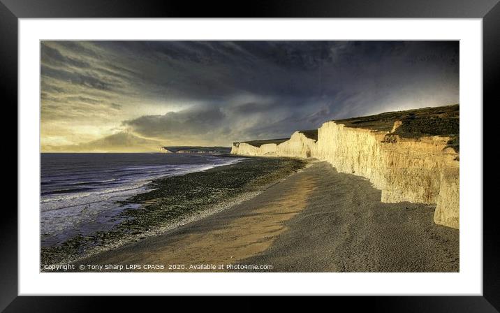 BIRLING GAP - SEVEN SISTERS' VIEW Framed Mounted Print by Tony Sharp LRPS CPAGB