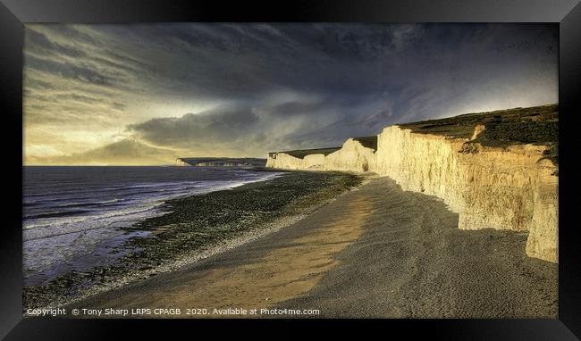 BIRLING GAP - SEVEN SISTERS' VIEW Framed Print by Tony Sharp LRPS CPAGB