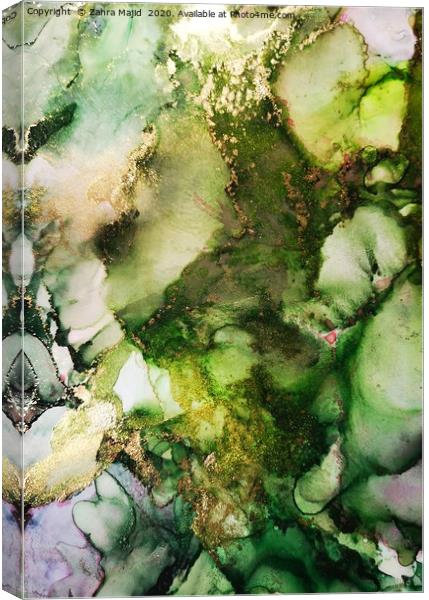 Monsoon Green Splash Forest Canvas Print by Zahra Majid