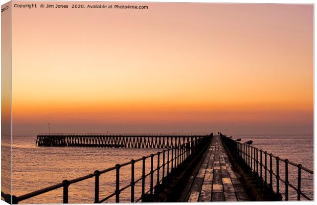 Start of the year looking down the Old Wooden Pier Canvas Print by Jim Jones