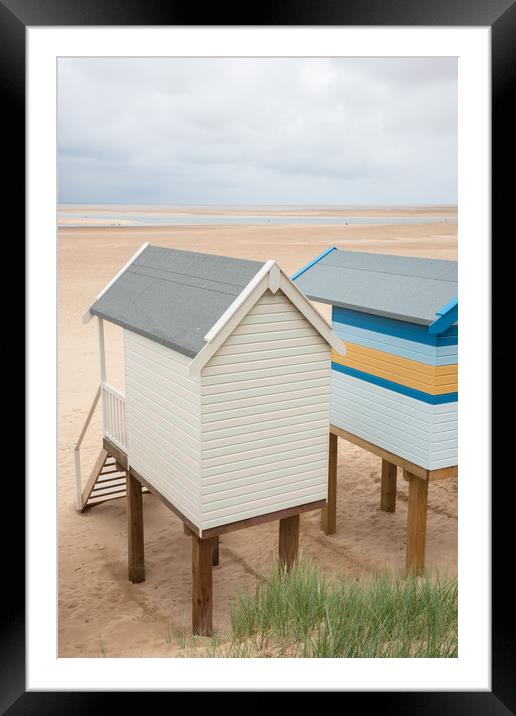 Wells-next-the-Sea beach huts Framed Mounted Print by Graham Custance