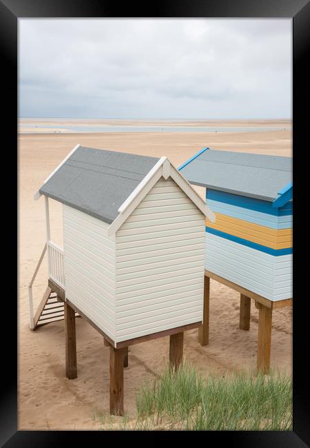 Wells-next-the-Sea beach huts Framed Print by Graham Custance