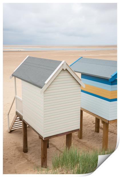 Wells-next-the-Sea beach huts Print by Graham Custance