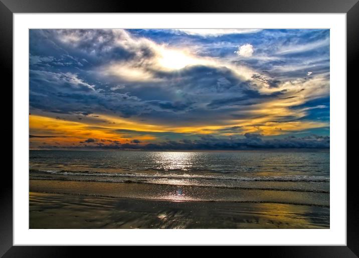 Borneo seascape at sunset Framed Mounted Print by Simon Marlow