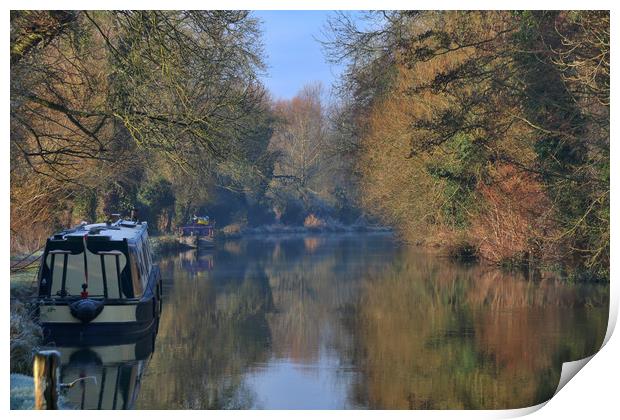 Barge on the Kennet and Avon canal Print by Simon Marlow