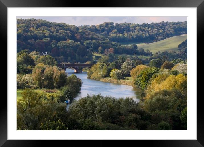 View overlooking Goring Gap in Berkshire Framed Mounted Print by Simon Marlow