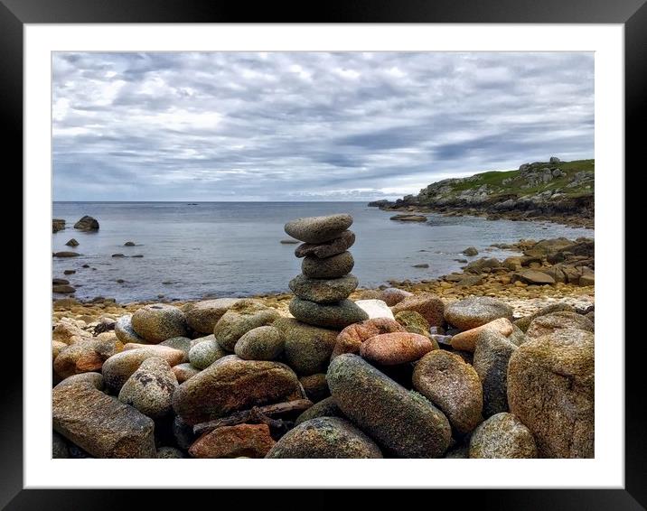 Rock pile on the shore in the Isles of Scilly Framed Mounted Print by Simon Marlow