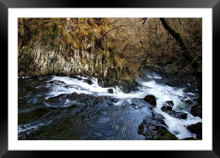 Looking down Swallow Falls, North Wales Framed Mounted Print by Simon Marlow