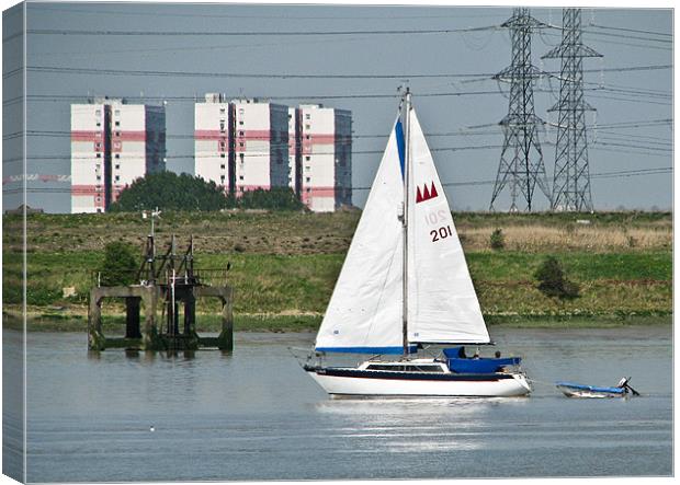 Sailing on the River Thames Canvas Print by Dawn O'Connor