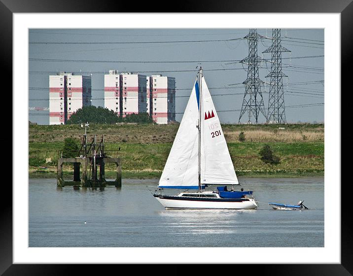 Sailing on the River Thames Framed Mounted Print by Dawn O'Connor