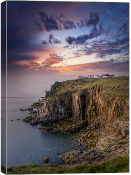 Dramatic Sunset, Lands End, Cornwall Canvas Print by Mick Blakey