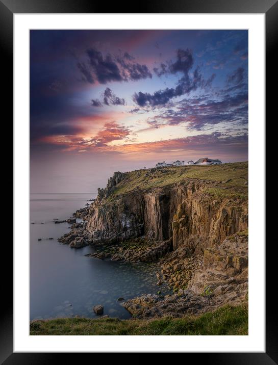 Dramatic Sunset, Lands End, Cornwall Framed Mounted Print by Mick Blakey