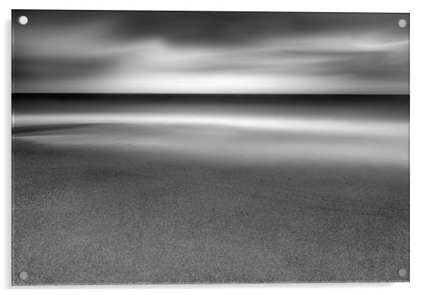 Wave over sand on Cornish beach Acrylic by Mick Blakey