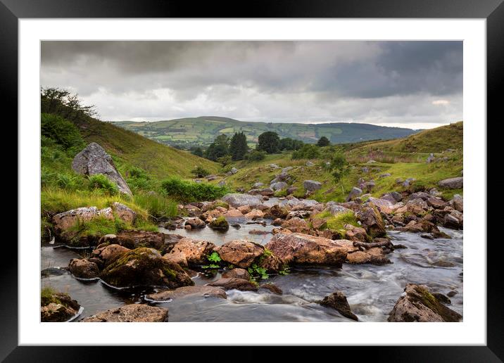 The Afon Clydach river in Wales Framed Mounted Print by Leighton Collins