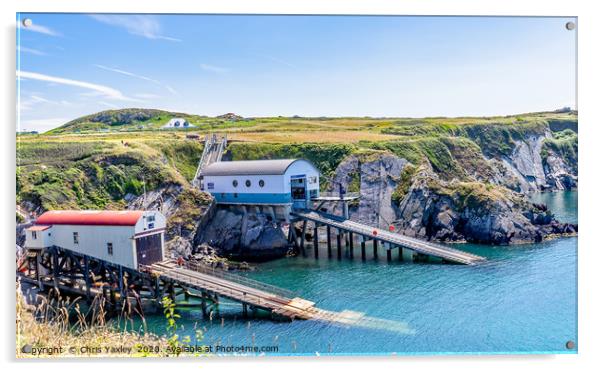 St Justinians' lifeboat stations Acrylic by Chris Yaxley